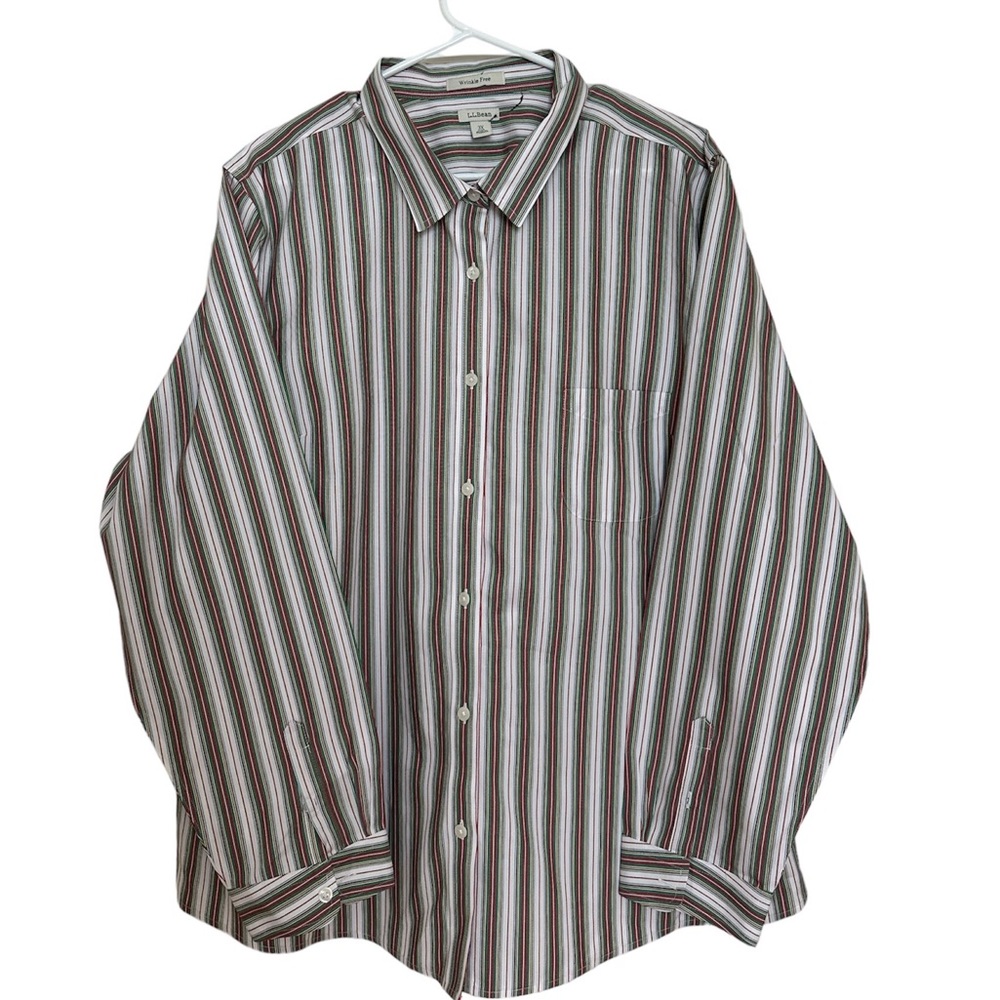 L.L.Bean Women's Wrinkle-Free Pinpoint Oxford Shirt, Long-Sleeve Relaxed Fit 3XL